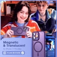 thumbnail image 3 of NEOYFC for with iPhone 11 Pro Max Case with Built-in Camera Lens Protectors Translucent Magnetic 11 Pro Max Phone Case 6.5" [Compatible with Mag-Safe][Great Grip Feeling], Purple, 3 of 7