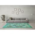 thumbnail image 3 of Ahgly Company Indoor Square Abstract Light Blue Modern Area Rugs, 4' Square, 3 of 4