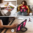 thumbnail image 6 of ELEHOLD Heavy Duty Case for iPad 10th Generation 2022, 3-Layer Rugged 360 Rotating Kickstand Handle Grip Detachable Shoulder Strap Kids Friendly Shockproof Case for iPad 10.9",Black+Rose, 6 of 8