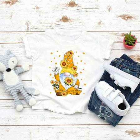 

RPVATI Baby Boys Girls Sunflowers Bee Short Sleeve T-Shirt Toddler Crewneck Graphic Tee 18M-5Y