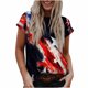 thumbnail image 1 of Tops de mujer Moda Casual Blusa suelta Bandera del Día de la Independencia Impresión de cuello redondo Camiseta Camisas Blusa Camiseta estampada Pompotops hfajkhk129835, 1 of 9
