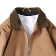thumbnail image 4 of Mrmaere Turn Down Collar Corduroy Collar Casual Jacket Men Turn Down Collar Zip Up Lightweight Daily Wear Jacket Coffee XXL, 4 of 5