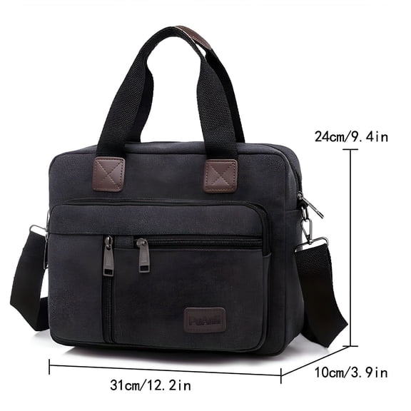 GASTROPOD 2026 New Men'S Handbag Canvas Briefcase Classic Messenger Bag Multiple Pockets for Work, School, Business, Travel, Casual Use