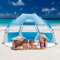 thumbnail image 2 of Deluxe Large Easy Up Beach Cabana Tent Sun Shelter, Blue, 2 of 10