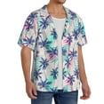 thumbnail image 4 of Wukai Palm Leaves Men's Casual Short-Sleeve Button Down Shirt - Lightweight Summer Dress Shirt for Daily Wear-X-Large, 4 of 7