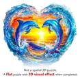 thumbnail image 2 of Puzles de madera Purdicra Heartfelt Dolphins 180 piezas para adultos, 2 of 7
