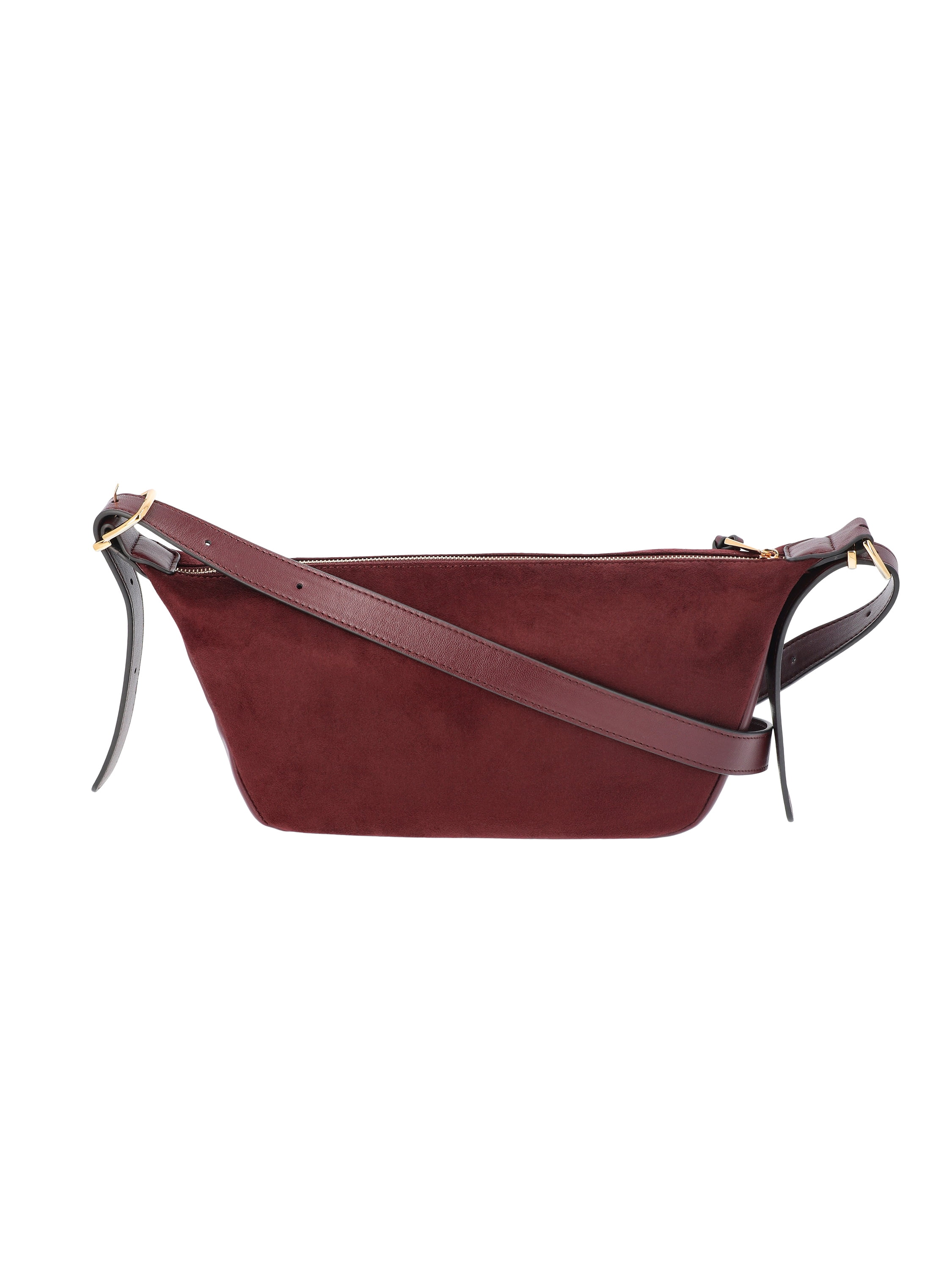 Time and Tru Women's Faux Suede Sling Crossbody Bag, Burgundy