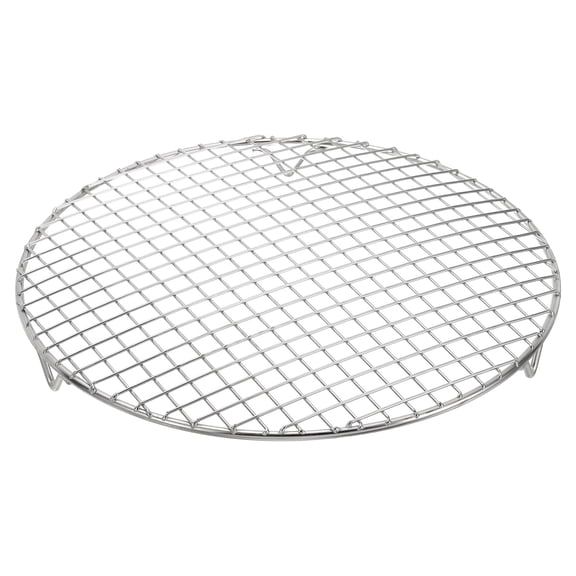 Uxcell Round Cooking Rack with Legs, Dia 10.4 Inch 304 Stainless Steel Barbecue Grill for Cooking Baking Barbecue Air Fryer Racks, Silver