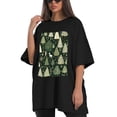 thumbnail image 4 of Plus Size Shirt for Women Black Tops for Women Short Sleeves Shirt for Women Trees 2 T Shirt Crewneck Shirt for Women 5XL, 4 of 5