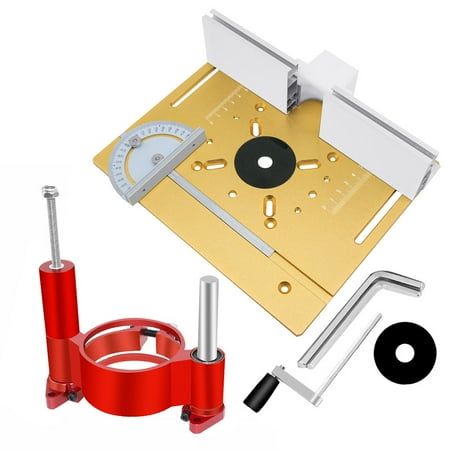 

Walmeck Set of 4 Router Table Insert Plate Aluminum Alloy Wood Milling Flip Board with 47mm Lifting Base for 63.8-65mm Diameter Motors Engraving Machine Woodworking Benches