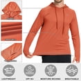 thumbnail image 5 of Weilanxin Men's Quick Dry Hooded Tops Lightweight Thin Long Sleeve Running Hiking Fishing Rash Guard Hoodies Outdoor T-Shirt Orange S, 5 of 7