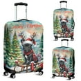 thumbnail image 2 of Merry Christmas Santa Reindeer Antlers French Bulldog Sleigh Xmas Winter Holiday Travel Luggage Cover Dog Lover Gifts Suitcase Dust Protective Decor - 00023, 2 of 5