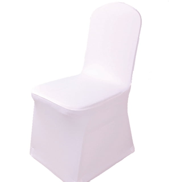 Fundas para sillas blancas para fiesta, fundas para sillas de LICRA blancas, juego de 12 Uds., decoraciones para sillas de boda, fundas elásticas para sillas de banquetes