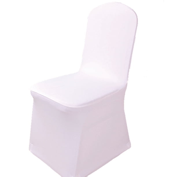 Fundas para sillas blancas para fiesta, fundas para sillas de LICRA blancas, juego de 12 Uds., decoraciones para sillas de boda, fundas elásticas para sillas de banquetes