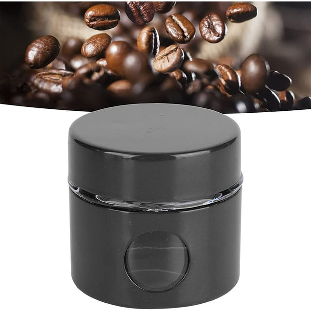 Jinsinto Bocal à Café, Mini Contenant à Grains de Café, Bocal de Rangement de Cuisine en Verre et Fer, Contenant Hermétique pour Grains de Café (Noir)