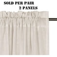 thumbnail image 6 of Rich Linen Curtains Semi-Sheer for Bedroom/Living Room|Rod Pocket Textured Flax Window Curtain Drapes, 2 Pack, 52 x 84 inch, Angora, 6 of 7
