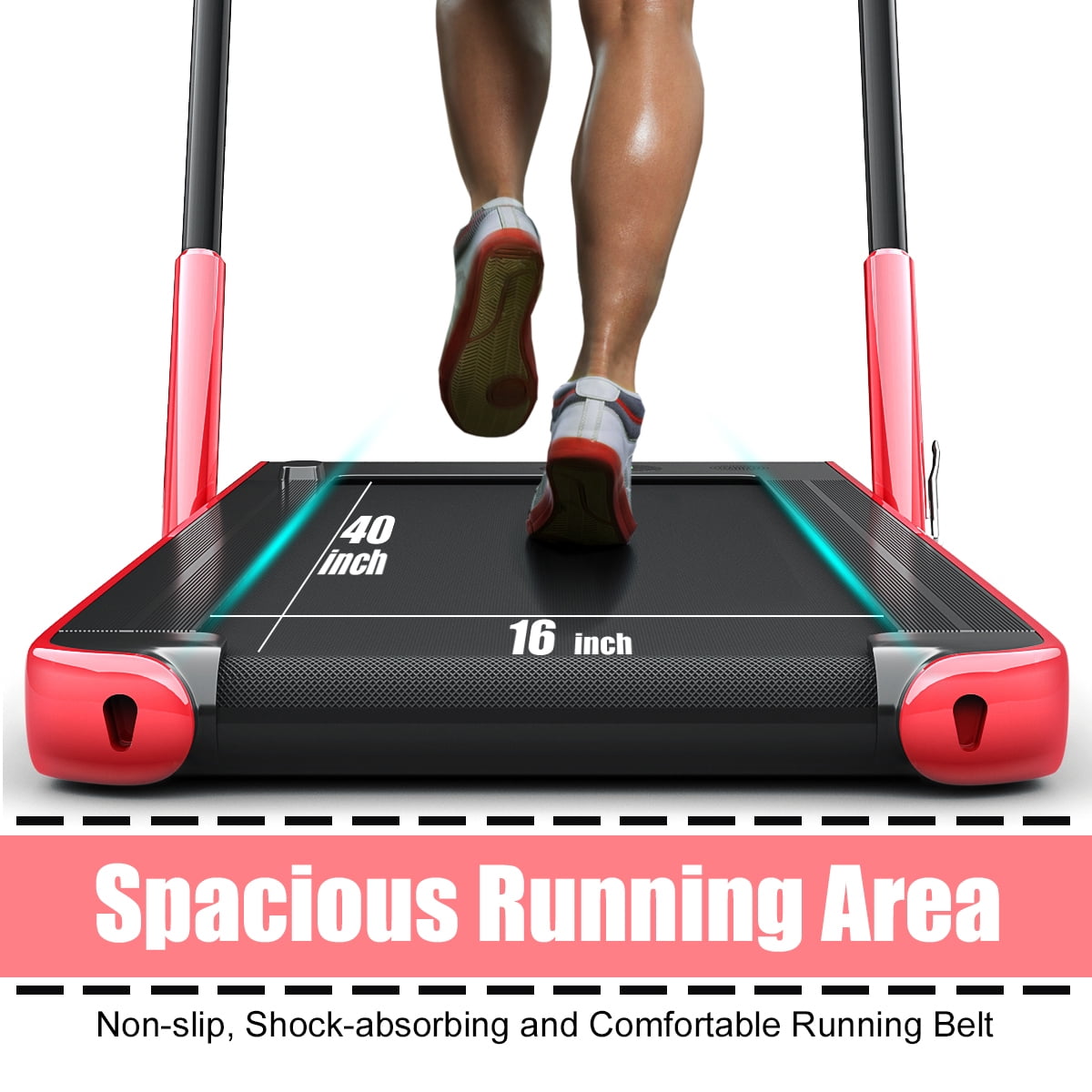 Gymax 2.25HP Under Desk Electric Pad Treadmill Running Machine Red