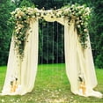 thumbnail image 3 of Wedding Arch Draping Fabric, Happiwiz 28" x 18 Ft Chiffon Fabric Drapery Wedding Ceremony Reception Swag Decorations (Ivory), 3 of 8