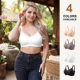 thumbnail image 5 of QYLUX Women's Wireless Jelly Bra, Full Coverage Supportive V Mesh Bralette, Seamless T-Shirt Bra for Everyday Wear, W-Shaped Support, Wide Straps, No Underwire, 5 of 7