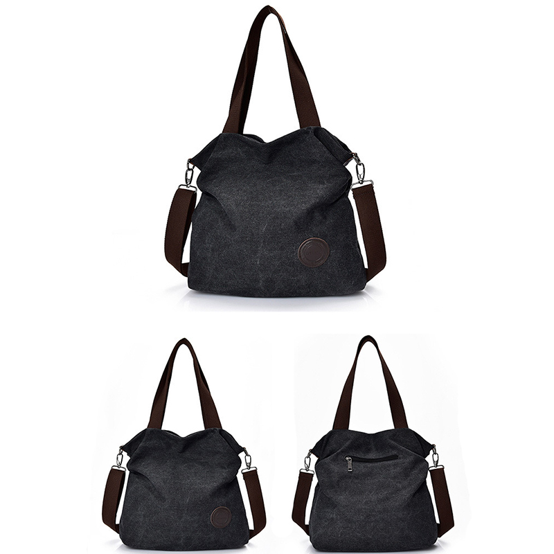 Woman Vintage Canvas Bags Lady Large Capacity Single Shoulder Bag Female HandBags Casual Tote