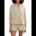 thumbnail image 1 of Conjunto de Dos Piezas para Mujer: Top de Larga con Lazo y Bóxer con Volantes Conjunto Informal A Juego Caqui M, 1 of 9