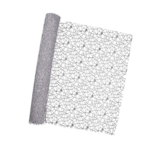 simhoa Jacquard Net Mesh Creative Floral Wrapper for Florist Supplies Wedding Gifts Gray