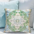 thumbnail image 5 of Boho Throw Pillow Covers 18x18 inch Set of 2 Monaco Rug Persian Carpet Double Sided Pattern Short Plush Cotton Soft Pillow Case Cushion Cover Pillowcase for Couch Sofa Bed Decorative (Green), 5 of 6