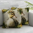 thumbnail image 3 of Patifu Duck Wreath Graphic Decorative Throw Pillow Cover for Home Couch Living Room Bed Sofa, Short Plush Cushion Case Home Furnishing 12x12in, 3 of 5