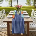thumbnail image 4 of Table Runners 70 Inches Long Dress Scarves, Vintage Wave Lines Farmhouse Coffee/Dining/Kitchen Table Decor, Holiday Table Runner, Classic Minimalist Striped Navy Blue 13x70 Inch, 4 of 9