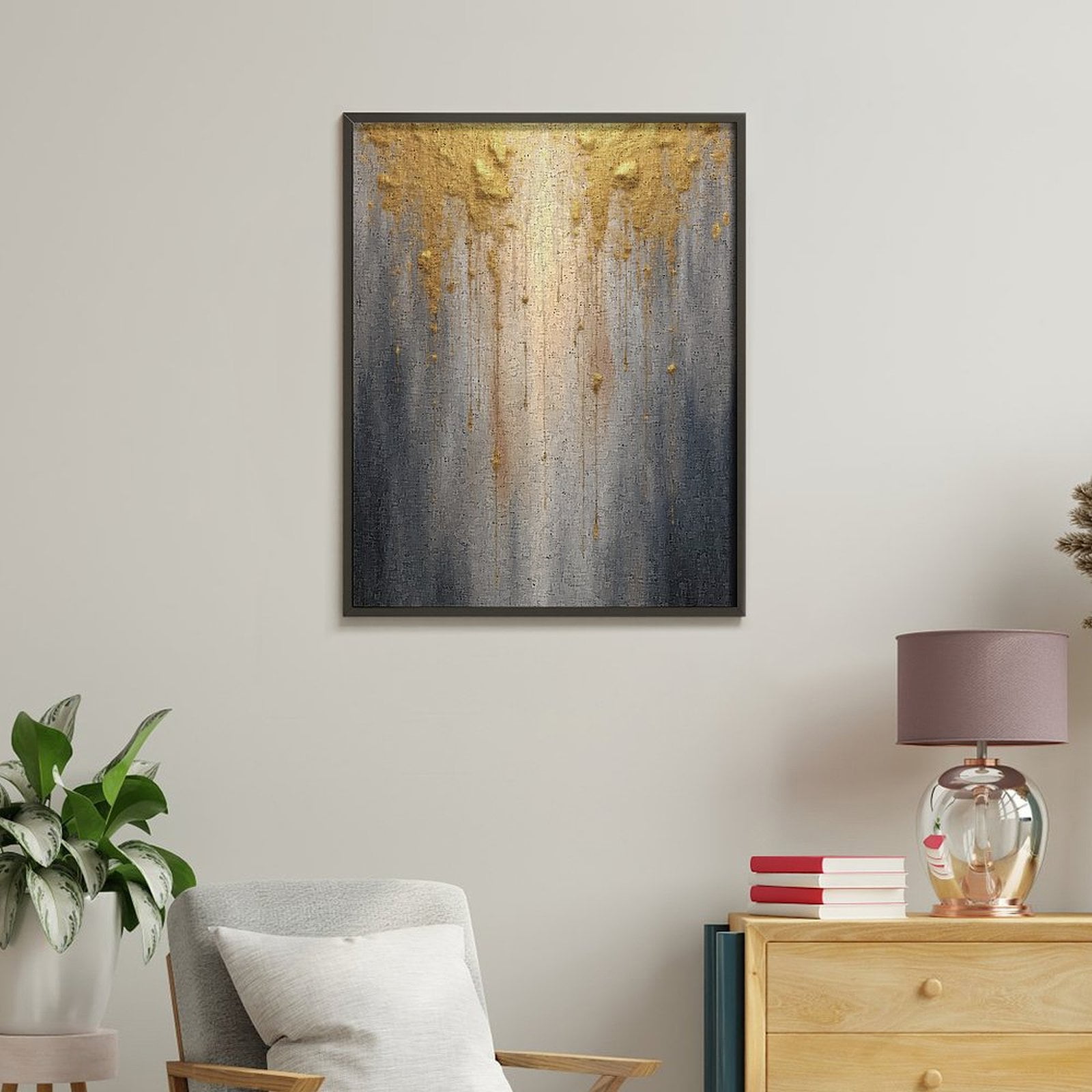 Paint By Numbers Kit for Adults Beginner - Golden Drip Abstract Art Painting DIY Canvas Painting Kits for Adults, Frameless Paint By Number for Adults for Home Wall Decor 16x20 Inch