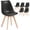 Black, variant on HOMCOM Modern Dining Chairs Set of 6 with PU Leather Cushion, Wood Frame