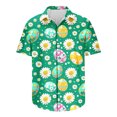 thumbnail image 5 of JURANMO Easter Eggs 3D Print Shirts for Men Casual Button Down Short Sleeve Blouse Summer Holiday Beach Tops White L Today's Sales of The Day, 5 of 6
