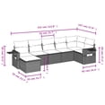 thumbnail image 2 of vidaXL 7 Piece Patio Sofa Set with Cushions Black Poly Rattan, 2 of 11