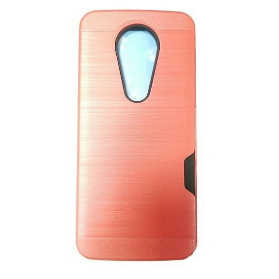 GSA Brushed Case with Credit Card Holder for Moto G7 Power & Supra Red