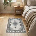 thumbnail image 3 of ODIKA 2'x3' Washable Throw Rug Round Inspired Abstract Interlocking Stripe Circle Cow Southwestern for Hallway, Study Room, Non-Slip Low Profile, Flatwoven, 3 of 7