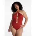 thumbnail image 2 of Hot Girl Summer by Megan Thee Stallion Women’s and Women's Plus Summer Stallion Lace Up One-Piece Swimsuit, Sizes XS-3X, 2 of 6