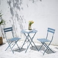thumbnail image 2 of Bistro Table Set, Outdoor Furniture Bistro Sets,3 Piece Patio Set of Foldable Bistro Chairs and Table,Blue, 2 of 7