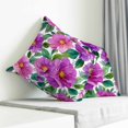 thumbnail image 3 of Purple Flowers Pillow Covers 26x26 Inch Decorative Throw Pillow Cover, Spring Floral Leaves Botanical Watercolor Sofa Pillowcases Accent Cushion Case Home Decor Bedroom Living Room, 3 of 6