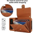 thumbnail image 2 of for Samsung Galaxy Z Flip 4 Case, Wallet Phone Case Cute Leather Case with Card Holder Crossbody Cover for Women Girls Strap Wristlet RFID Blocking Shockproof Protective Cover, Brown, 2 of 14