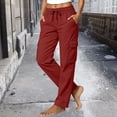 thumbnail image 7 of Jovrlynd Women's Cargo Pants Drawstring High Waisted Straight Leg Fall Pants, S-2XL, 7 of 7