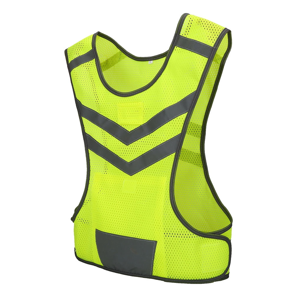 Fluorescent Vest Adjustable Reflective Safety Vest for Bicycle Running Hiking 