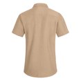 thumbnail image 6 of Aiyino Men's Casual Linen Button Down Shirt Short Sleeve Beach Shirt，Khaki, 6 of 6