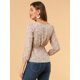 thumbnail image 5 of Blusa De Cintura Con Cinturón Y Estampado Floral Allegra K Rosa XS, 5 of 6