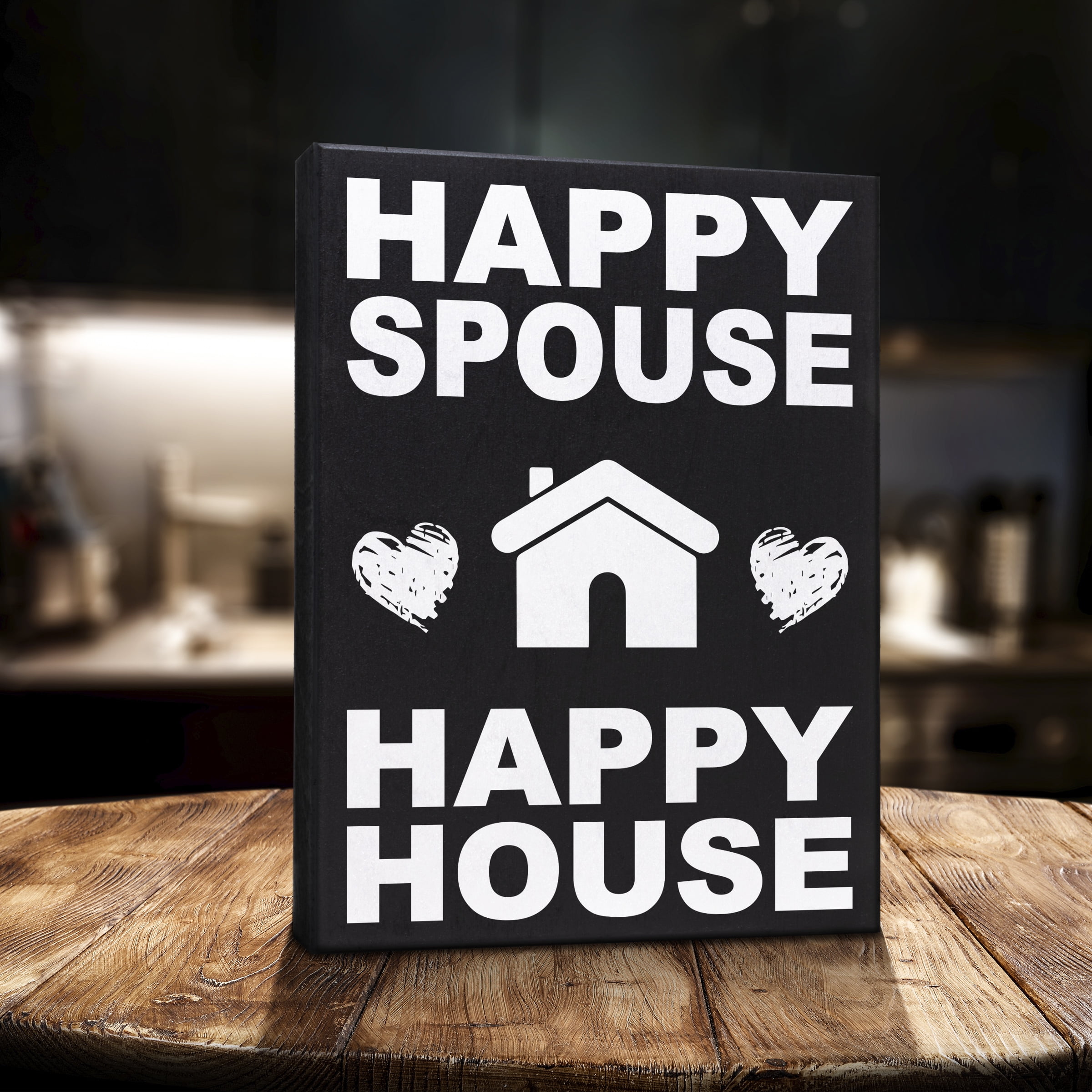 JennyGems Happy Spouse Happy House Sign, Funny Wedding Gifts, Engagement  Bridal Shower Gift, 6x8 Inch Wood Sign, Marriage Decor, Gift for Couples