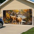 thumbnail image 5 of Orange Autumn Deer Garage Door Cover Banner 6 x 13 FT, Vintage Forest River Garage Door Curtains Backdrop with Grommets for Indoor Outdoor Wall Party Porch Yard Decorations Background, 5 of 9