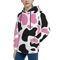 thumbnail image 2 of Fotbe Cow Spots Pattern Youth Pullover Hooded Sweatshirt, Boys Hoodie, Kangaroo Pocket Hoodie for Kids Girls -X-Large, 2 of 6