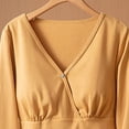 thumbnail image 3 of Neewe Women's Maternity Long Sleeve V-Neck Blouses Comes with A Detachable Chest Cushion For A Comfortable And Casual Top, 3 of 5