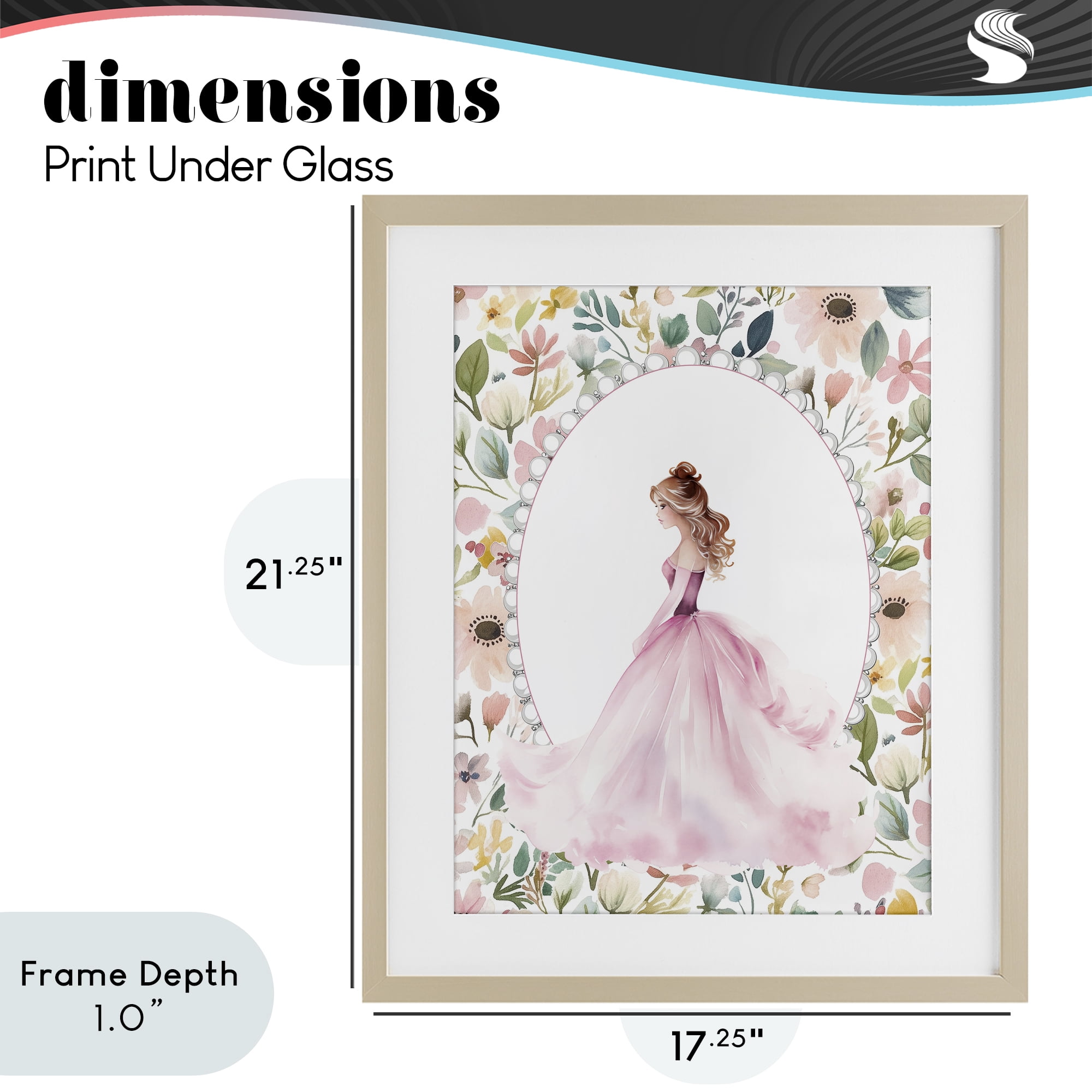 Stupell Industries Elegant Princess Love Birch Framed Print Under Glass, design by Christine Simpson Art