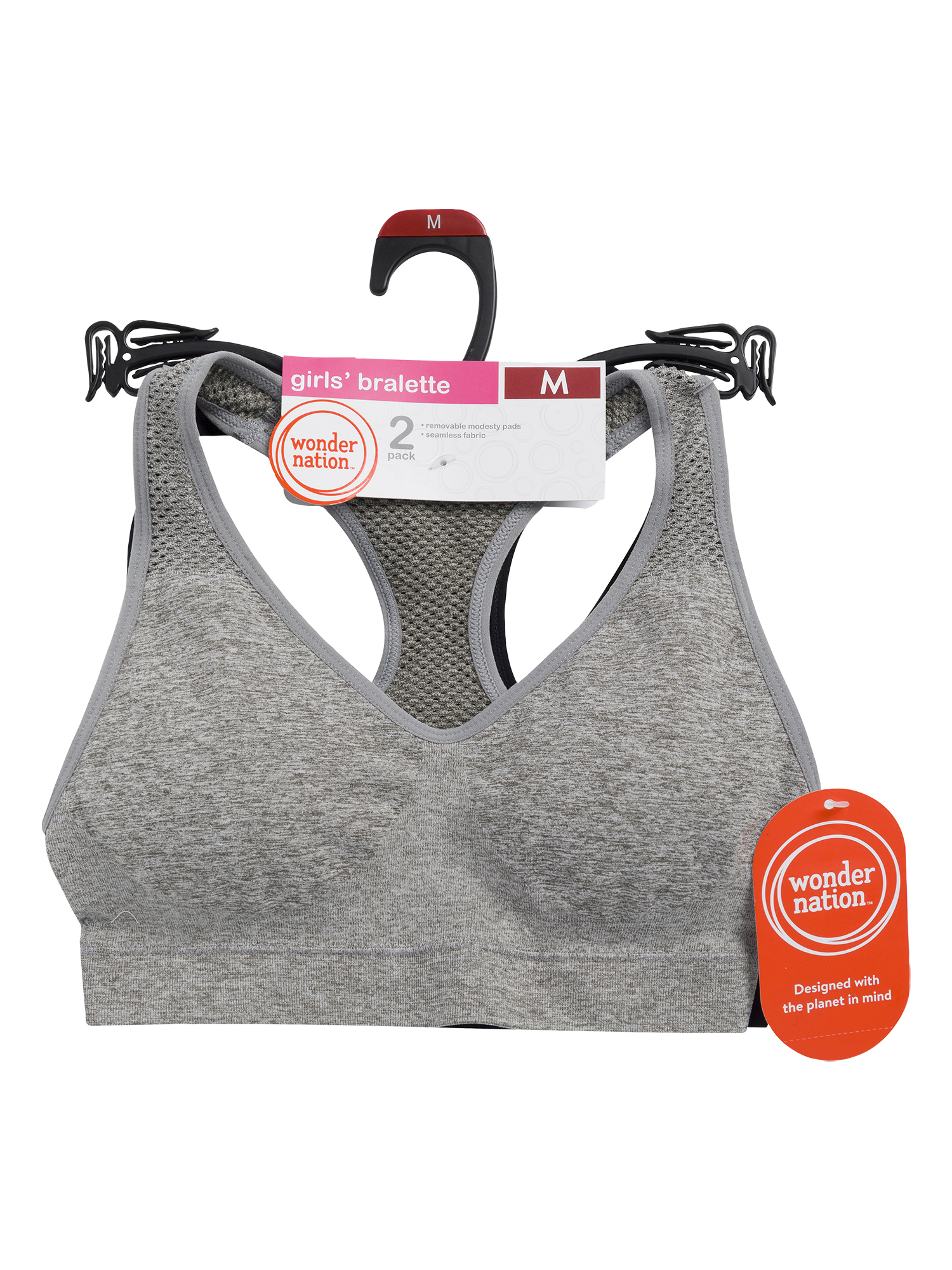 Wonder Nation Girls Seamless Racerback Sports Bra 2-Pack photo 4