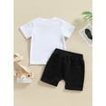thumbnail image 4 of Arvbitana 0-3 Years Baby Boy Summer Clothes Set Short Sleeve Round Neck Letter Print T-Shirt + Elastic Waist Solid Color Shorts, 4 of 8